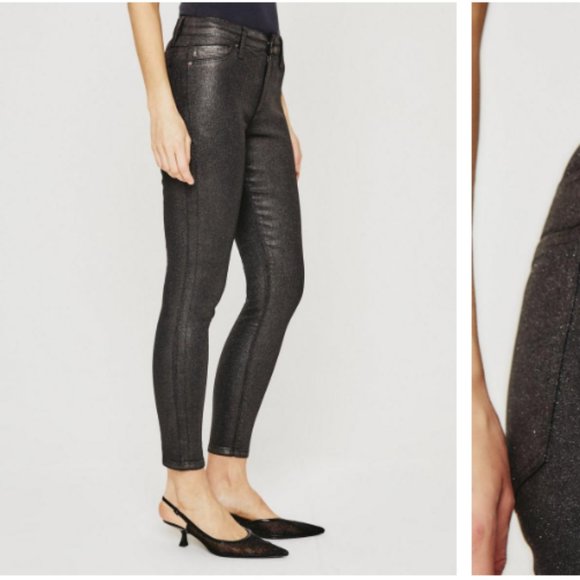 NWT AG FARRAH SKINNY ANKLE JEAN IN LUMINOUS GUNMETAL. A Must Have! - Picture 3 of 13